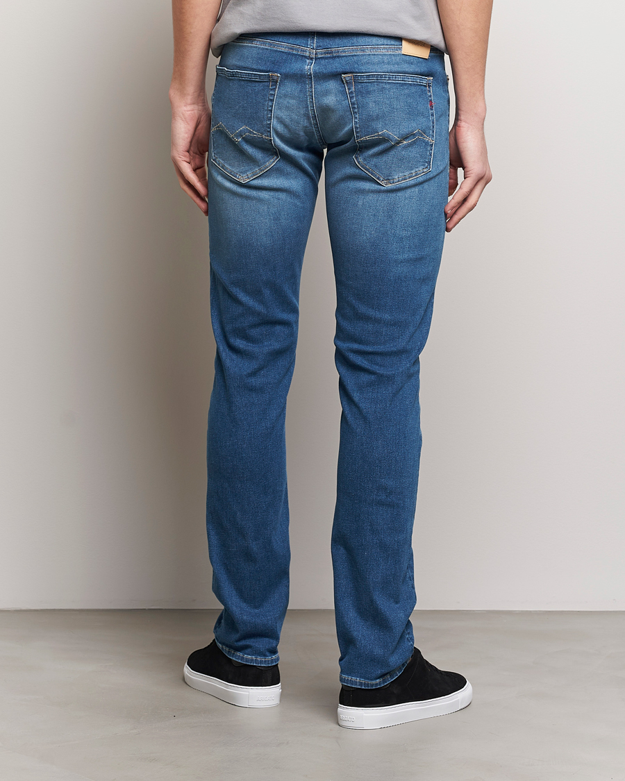 Heren | Jeans | Replay | Grover Straight Fit Hyperflex Jeans Medium Blue
