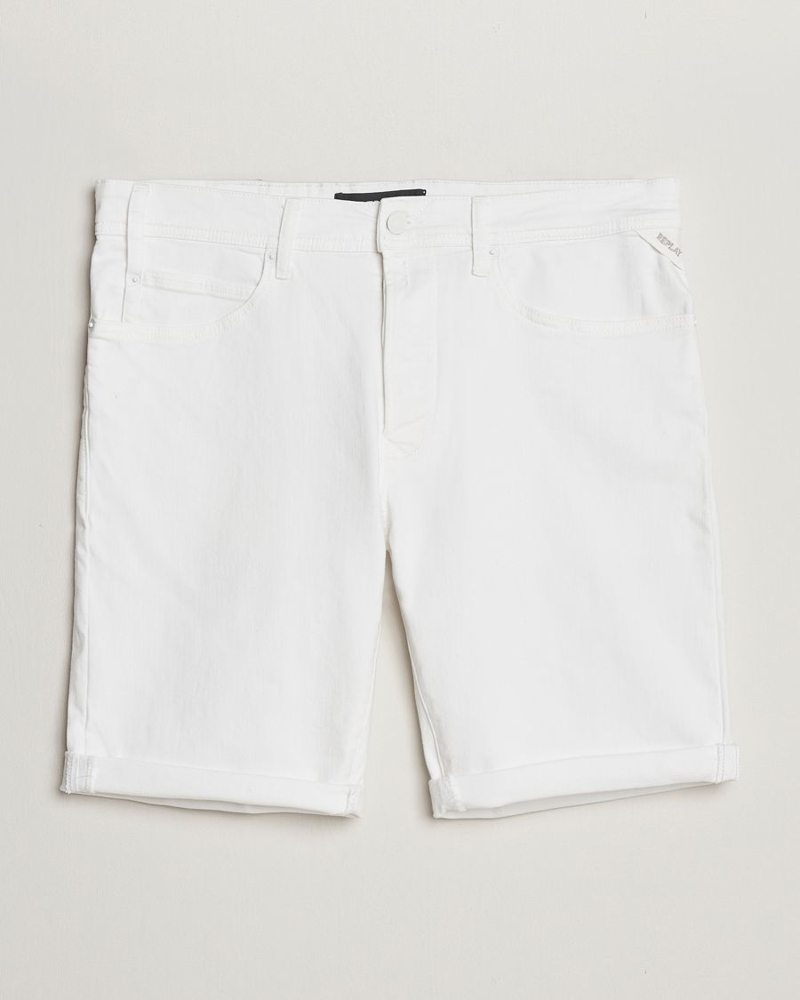 Homme | Shorts | Replay | RBJ981 Super Stretch Denim Shorts White