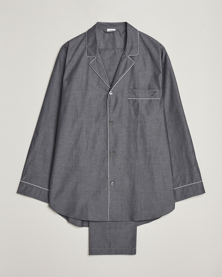 Homme | Peignoirs Et Pyjamas | Zimmerli of Switzerland | Mercerised Cotton Pyjamas Dark Grey