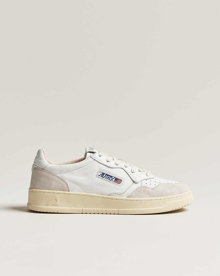 Homme | Autry Medalist Low Goat/Suede Sneaker White/Grey | Autry | Medalist Low Goat/Suede Sneaker White/Grey