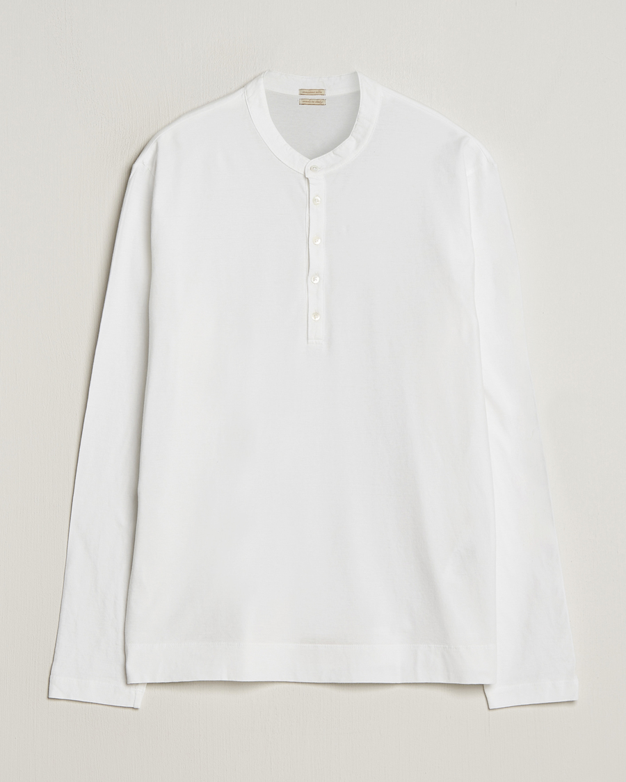 Heren | Truien | Massimo Alba | Hawai Watercolor Henley White
