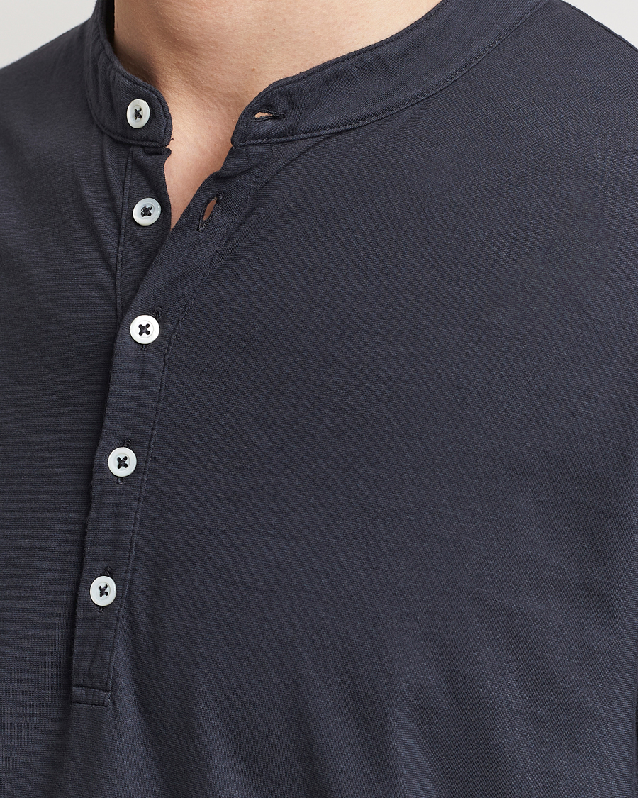 Heren | Truien | Massimo Alba | Hawai Watercolor Henley Washed Black