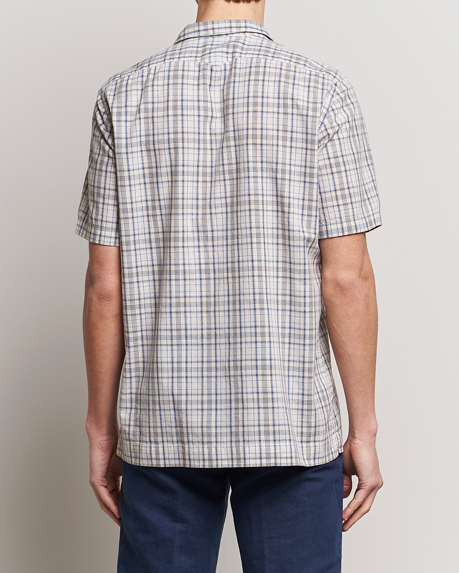 Homme | Chemises | Massimo Alba | Venice Macro Check Bowling Shirt Blue/Beige
