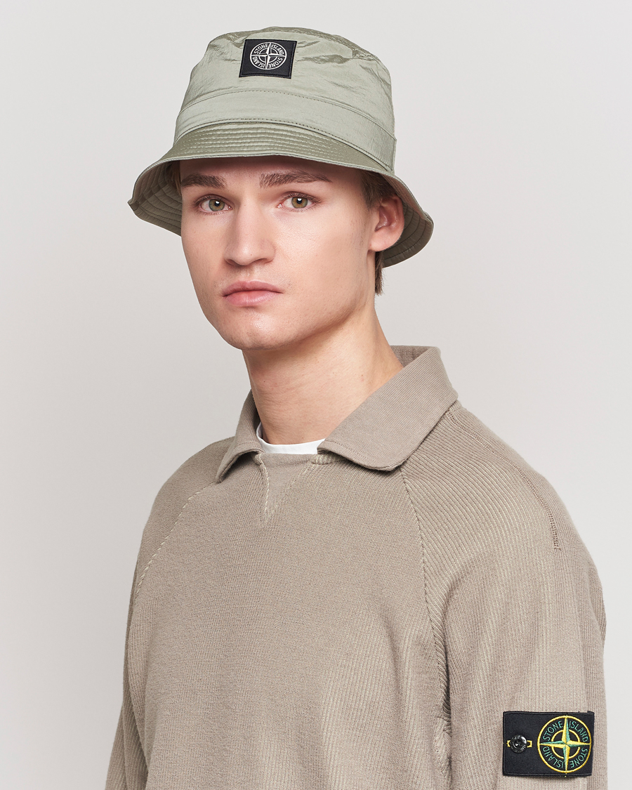 Homme | Stone Island Logo Bucket Hat Natural Beige | Stone Island | Logo Bucket Hat Natural Beige