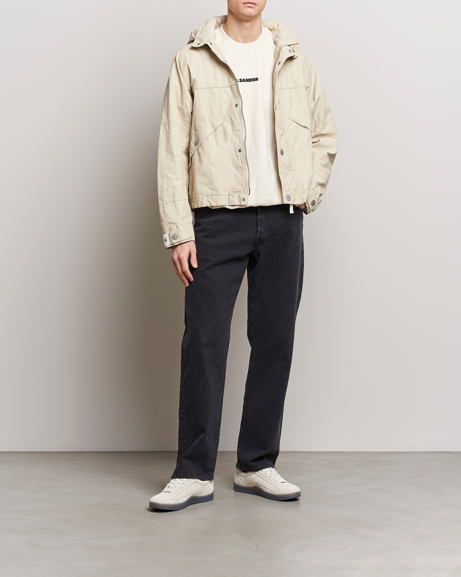 Homme | Manteaux Et Vestes | Stone Island | Marina Pleated Linen Hood Jacket Natural Beige