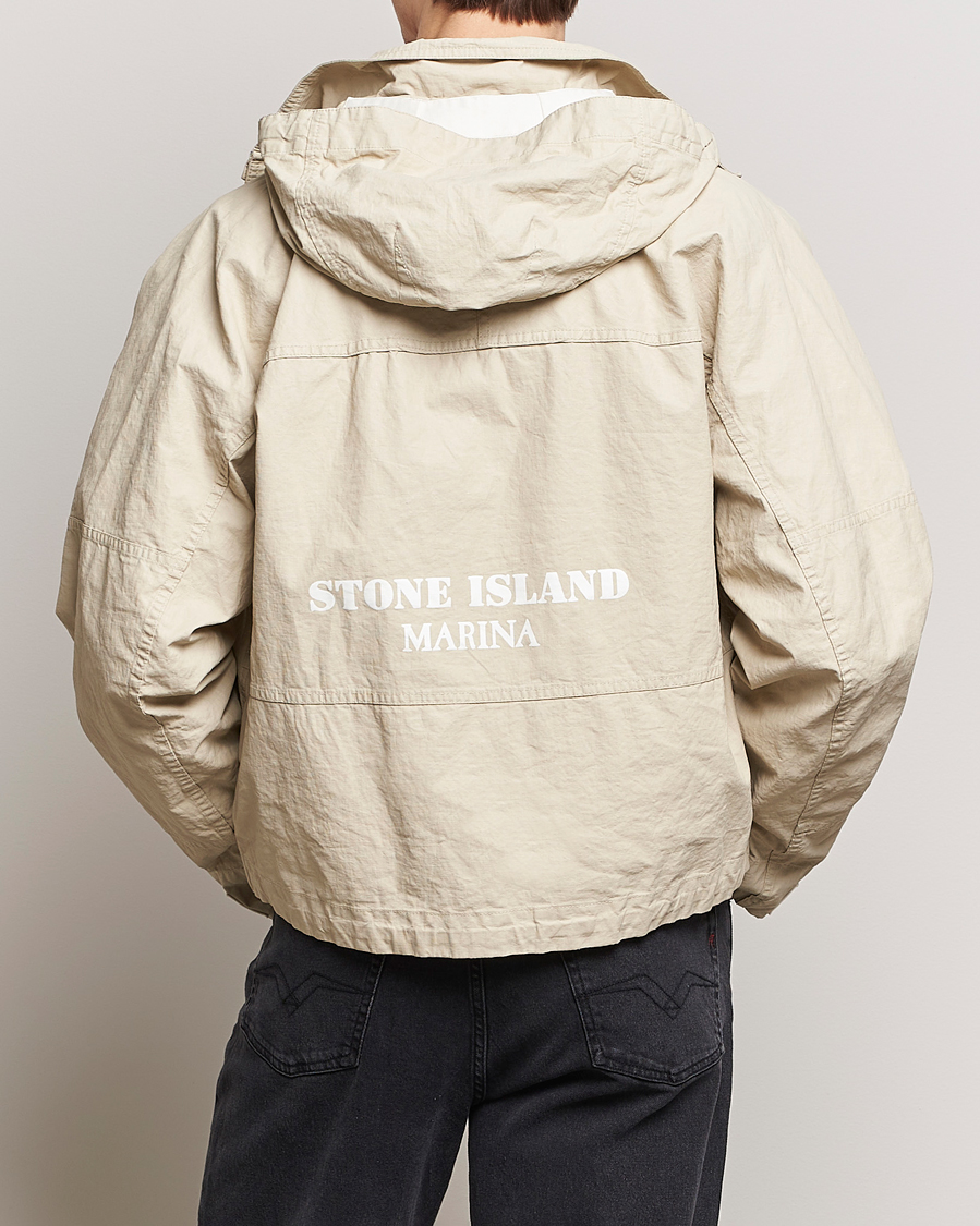 Homme | Manteaux Et Vestes | Stone Island | Marina Pleated Linen Hood Jacket Natural Beige