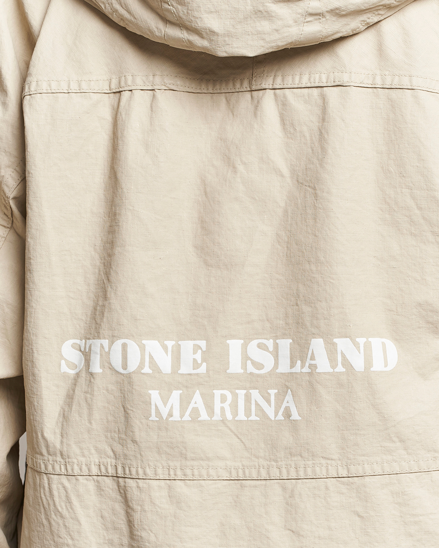Homme | Manteaux Et Vestes | Stone Island | Marina Pleated Linen Hood Jacket Natural Beige