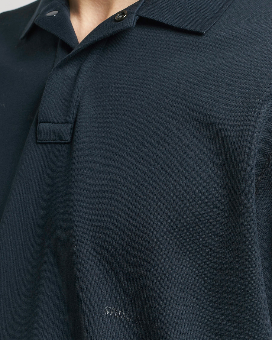Homme | Polos | Stone Island | Ghost Garment Dyed Organic Cotton Poloshirt Navy Blue