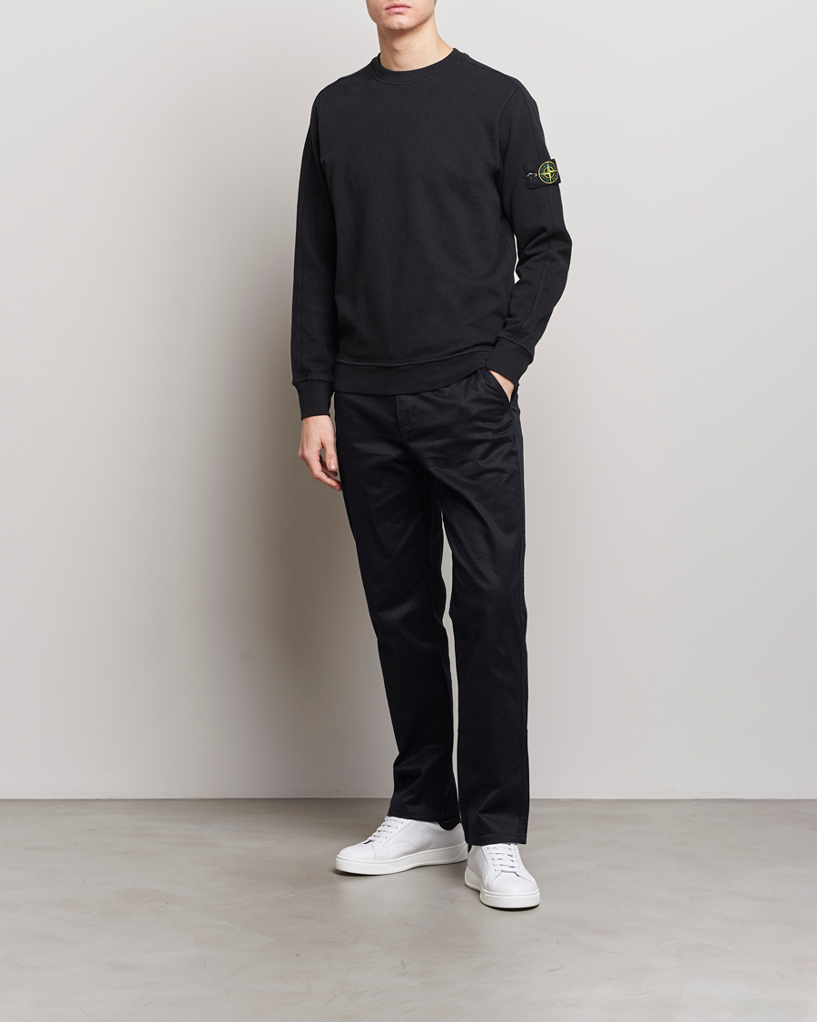 Heren | Truien | Stone Island | Garment Dyed Cotton Old Effect Sweatshirt Black