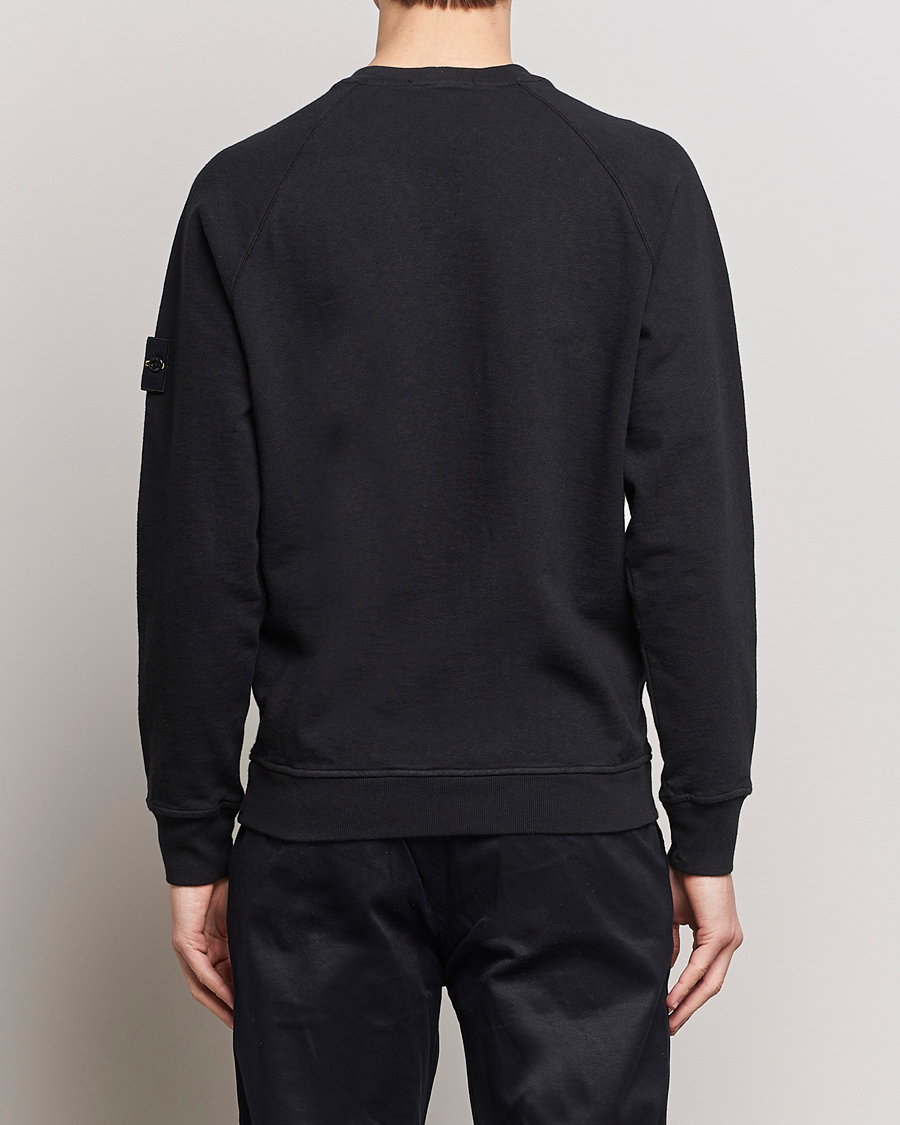 Heren | Truien | Stone Island | Garment Dyed Cotton Old Effect Sweatshirt Black