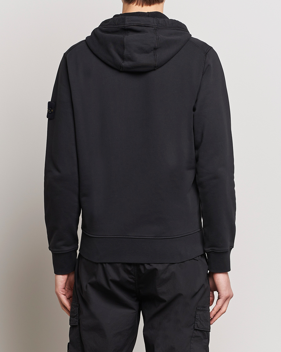 Homme | Pulls Et Tricots | Stone Island | Garment Dyed Cotton Fleece Full Zip Hood Black