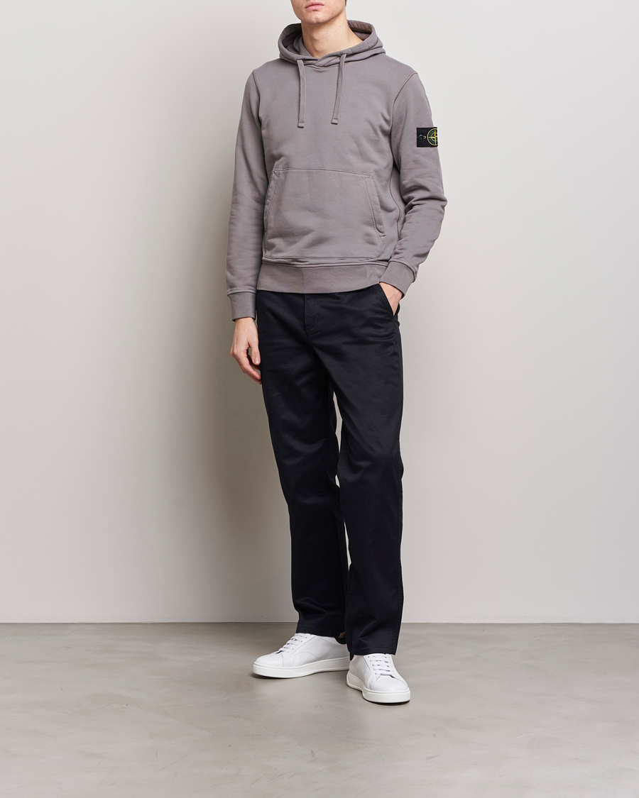 Homme | Pulls Et Tricots | Stone Island | Garment Dyed Cotton Fleece Hood Dove Grey