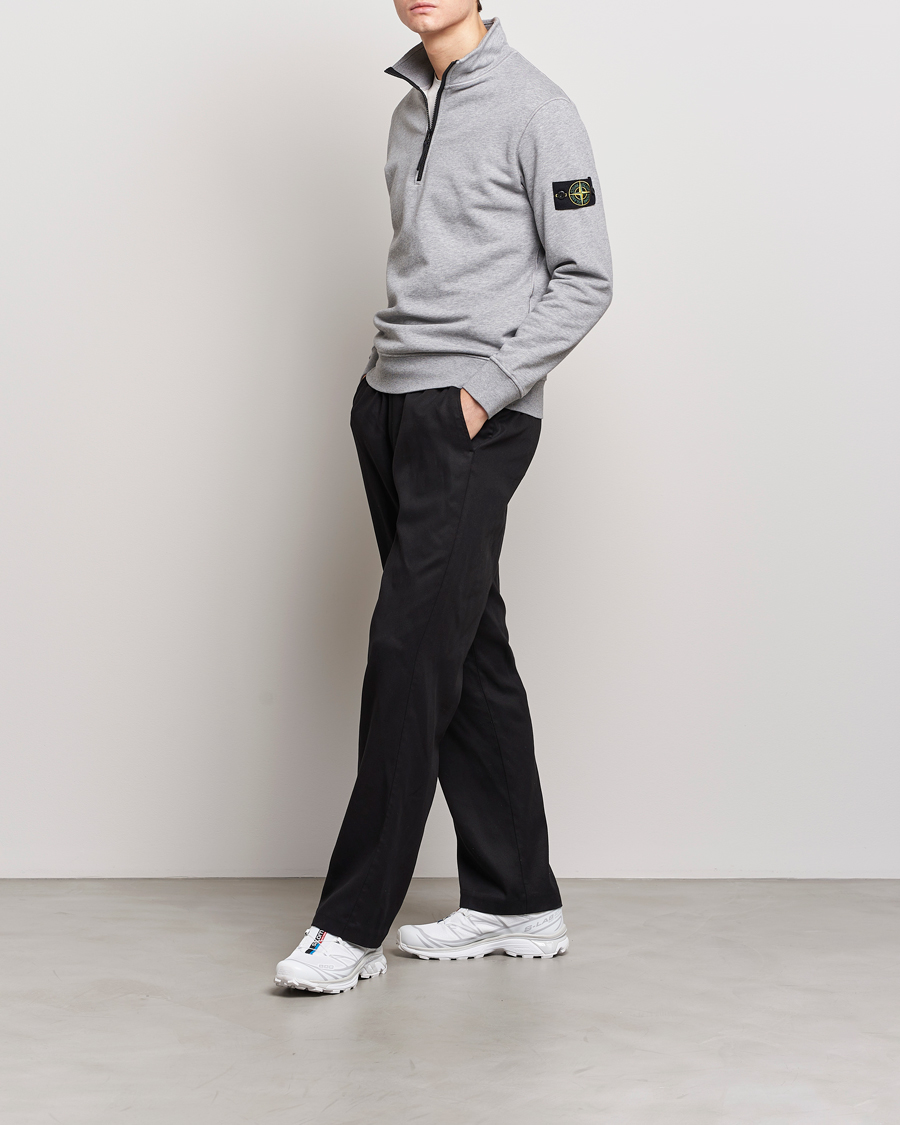Homme | Pulls Et Tricots | Stone Island | Garment Dyed Cotton Half Zip Melange Grey