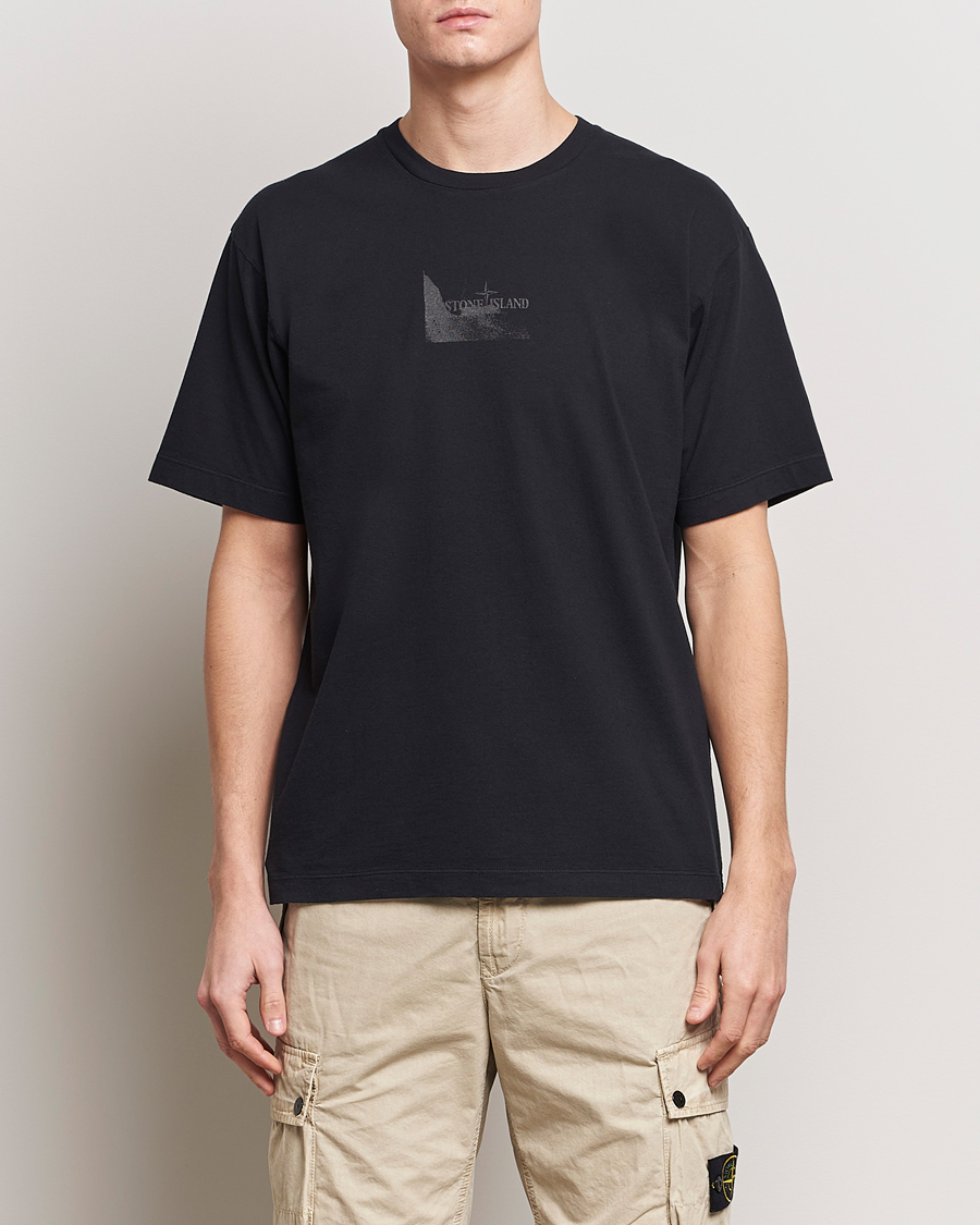 Homme | T-shirts | Stone Island | Reflective Two Print Cotton T-Shirt Black