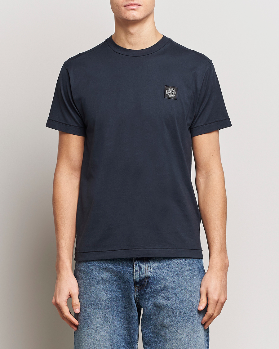 Homme | T-shirts | Stone Island | Garment Dyed Cotton Jersey T-Shirt Navy Blue