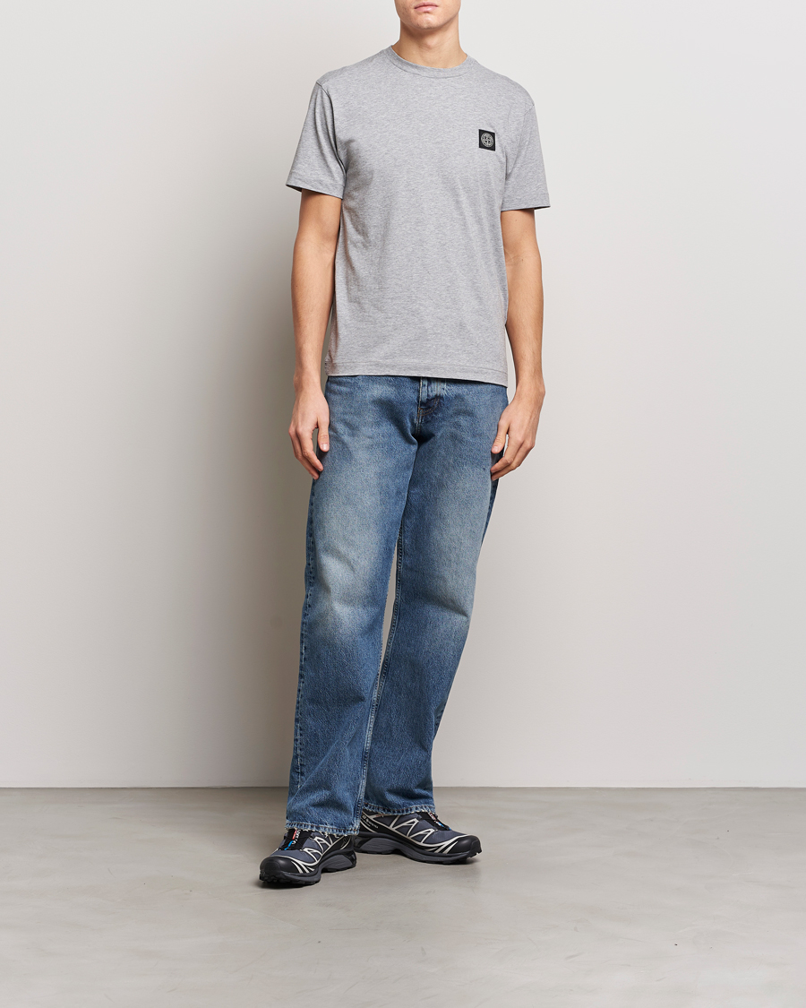 Homme | T-shirts | Stone Island | Garment Dyed Cotton Jersey T-Shirt Melange Grey