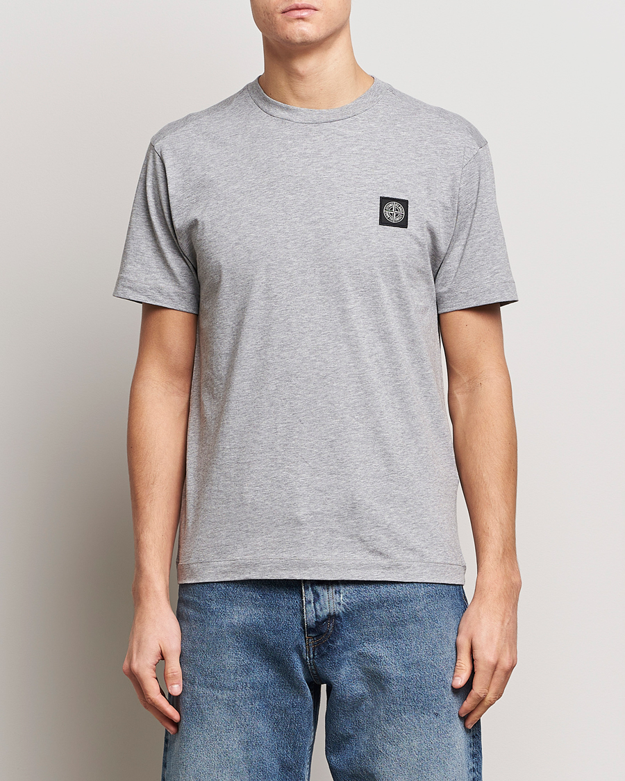 Homme | T-shirts | Stone Island | Garment Dyed Cotton Jersey T-Shirt Melange Grey
