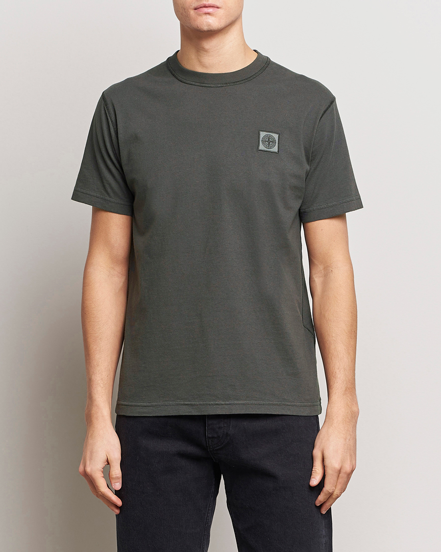 Homme | T-shirts | Stone Island | Organic Cotton Fissato Effect T-Shirt Charcoal