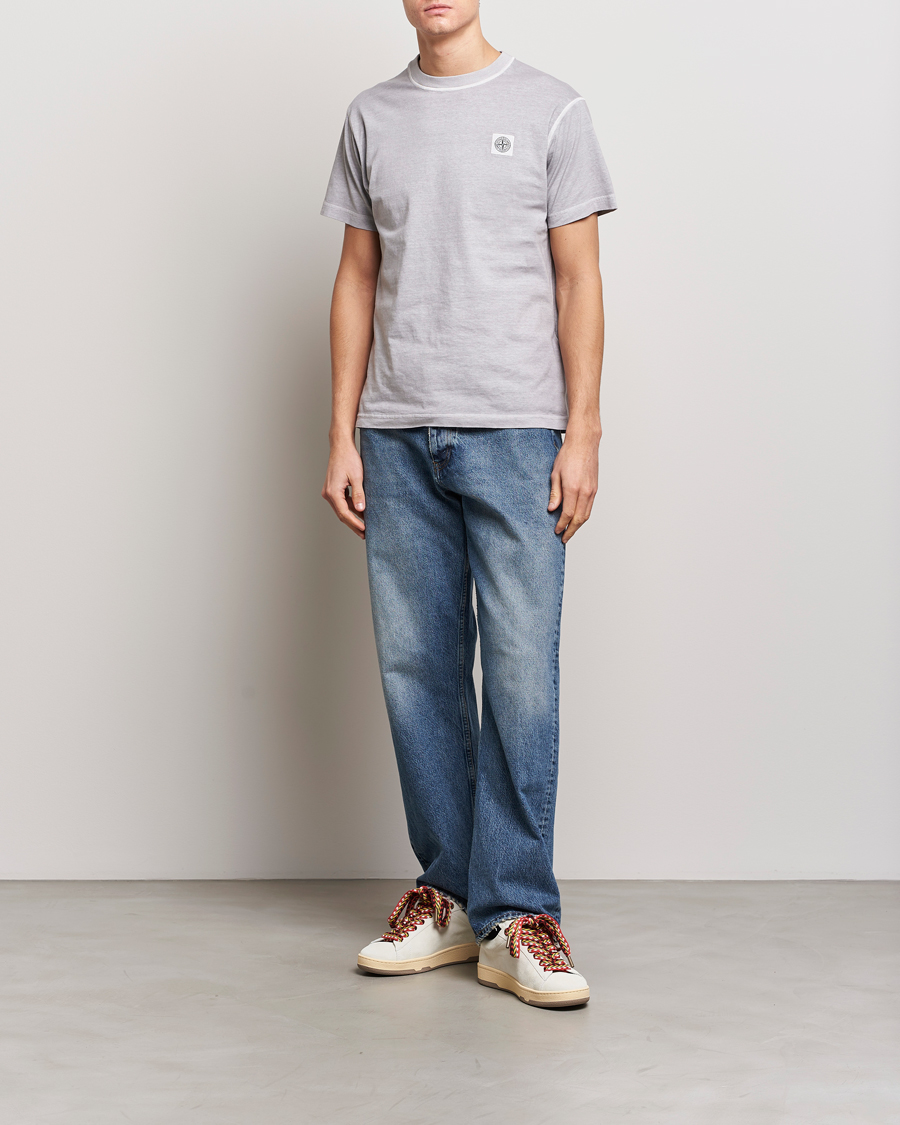 Homme | T-shirts | Stone Island | Organic Cotton Fissato Effect T-Shirt Dust