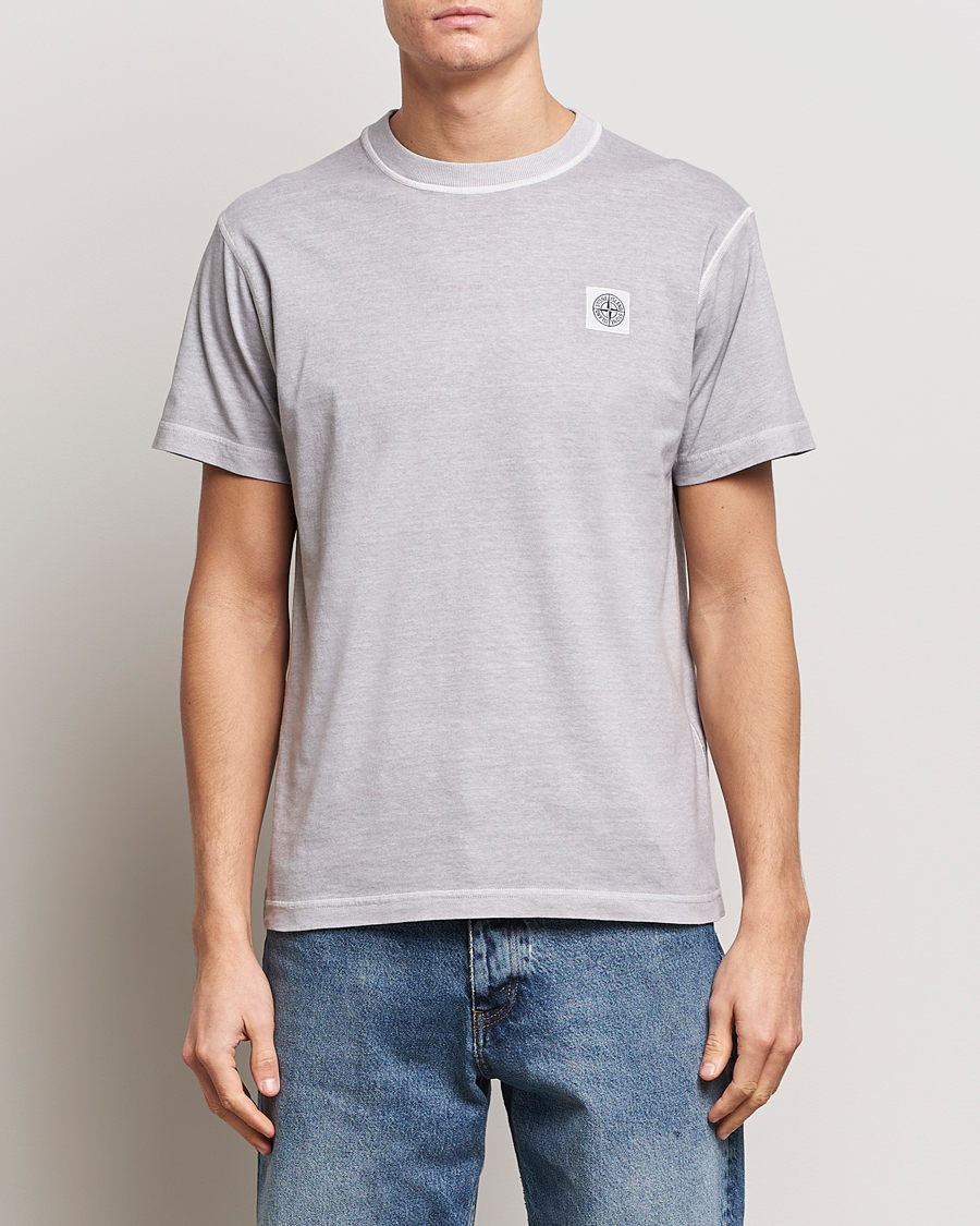 Homme | T-shirts | Stone Island | Organic Cotton Fissato Effect T-Shirt Dust