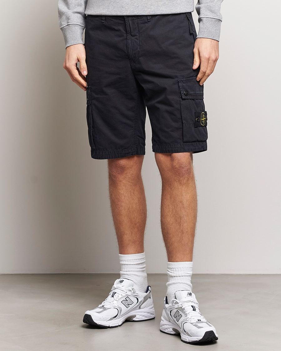 Homme | Shorts | Stone Island | Brushed Cotton Canvas Cargo Shorts Navy Blue