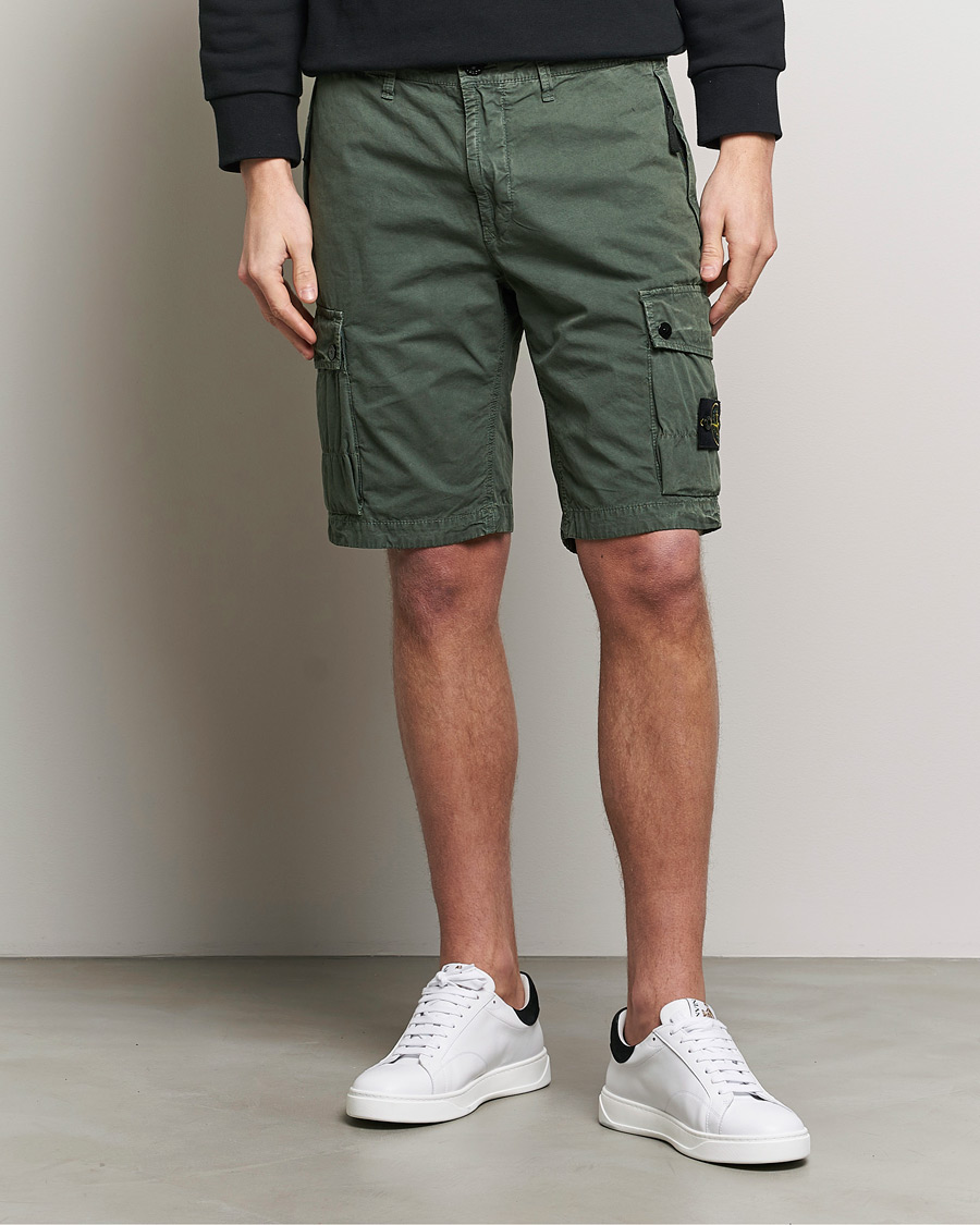 Homme | Shorts | Stone Island | Brushed Cotton Canvas Cargo Shorts Musk
