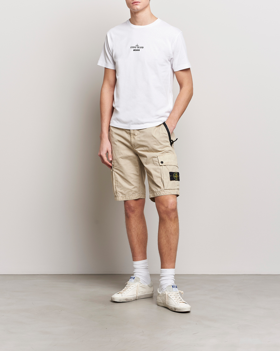 Homme | Shorts | Stone Island | Brushed Cotton Canvas Cargo Shorts Sand