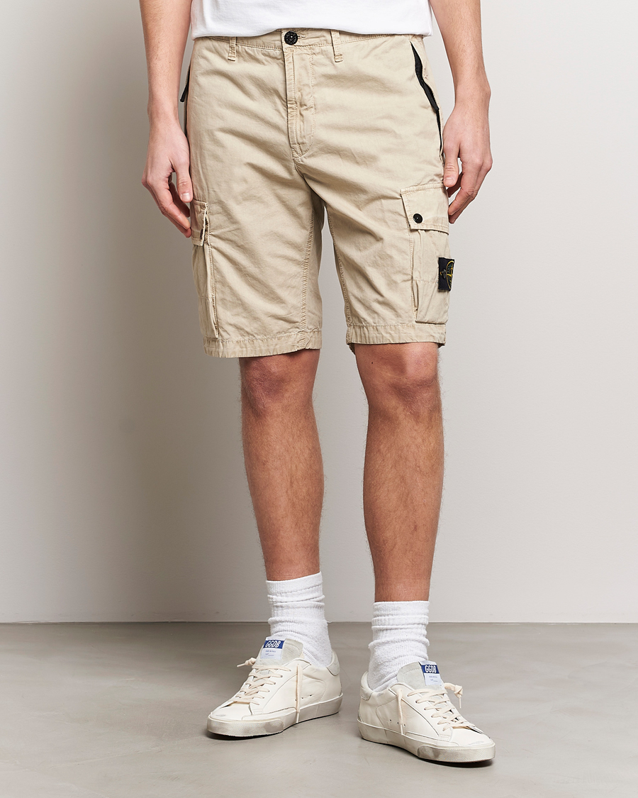 Homme | Shorts | Stone Island | Brushed Cotton Canvas Cargo Shorts Sand