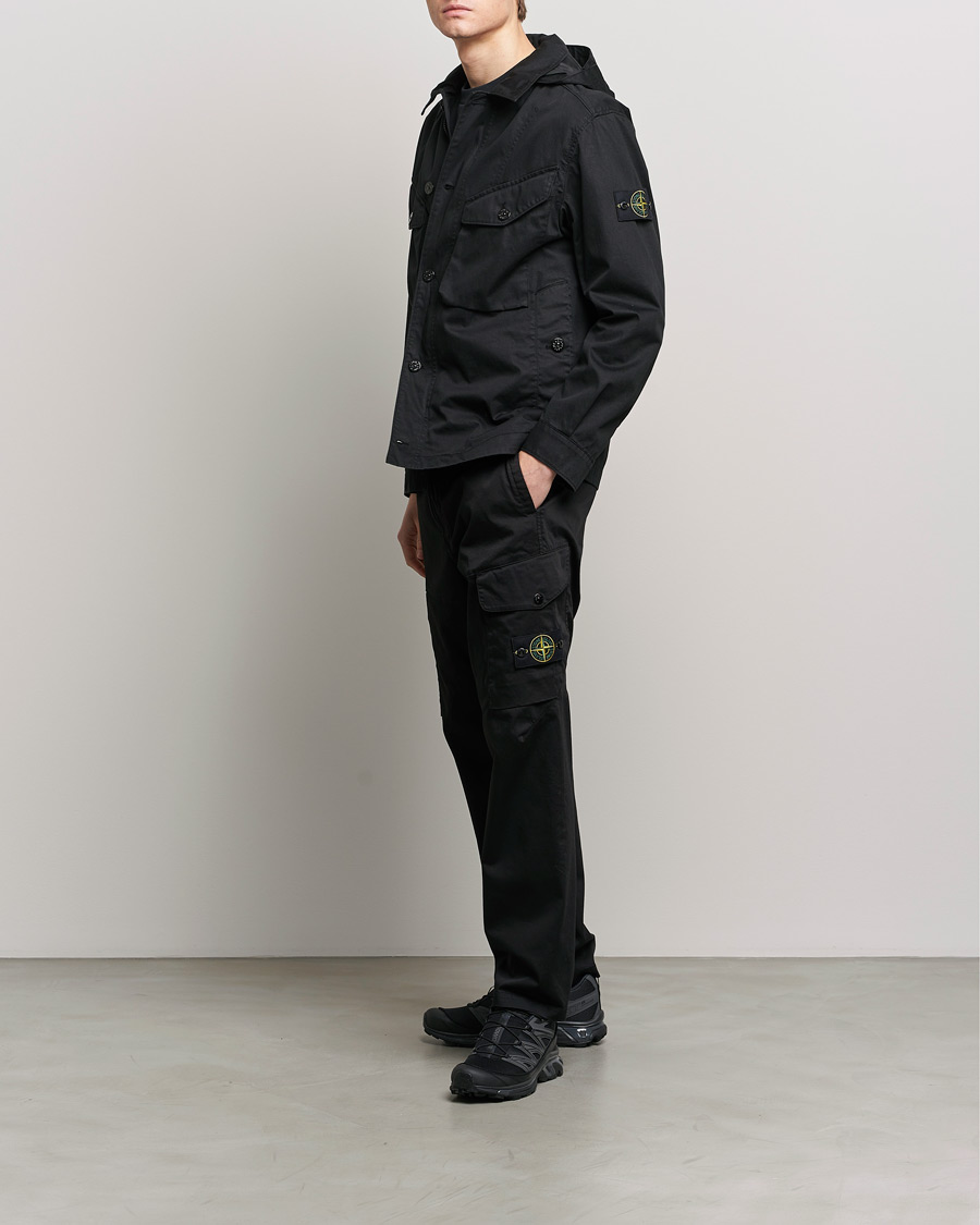 Heren | Broeken | Stone Island | Stretch Satin Cargo Pants Black
