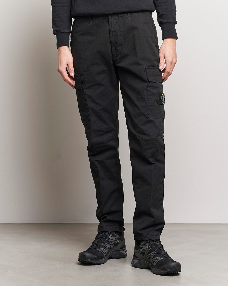 Homme | Pantalons | Stone Island | Tapered Supima Cotton Cargo Pants Black