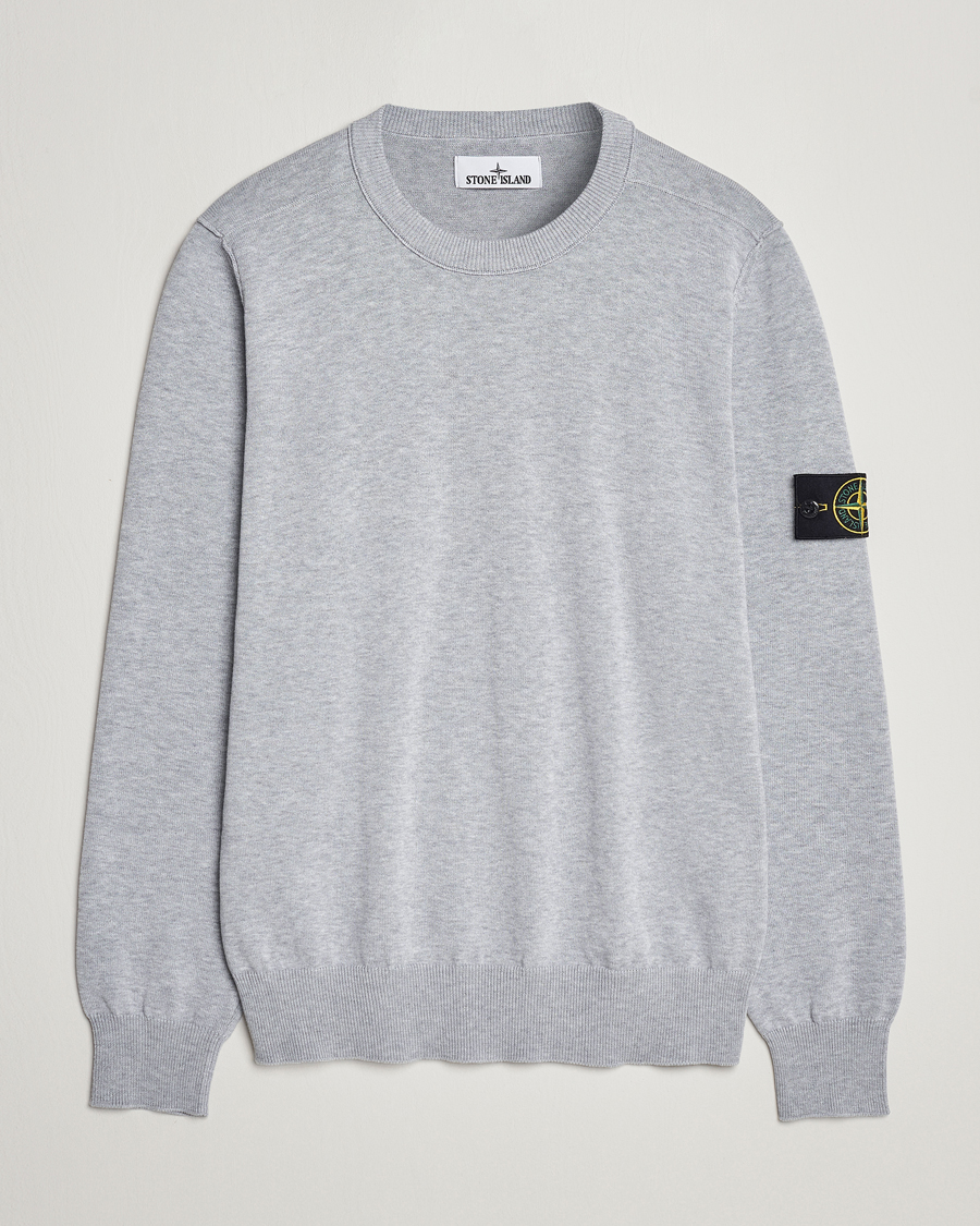 Homme | Pulls Et Tricots | Stone Island | Soft Organic Cotton Crew Neck Dark Grey Melange