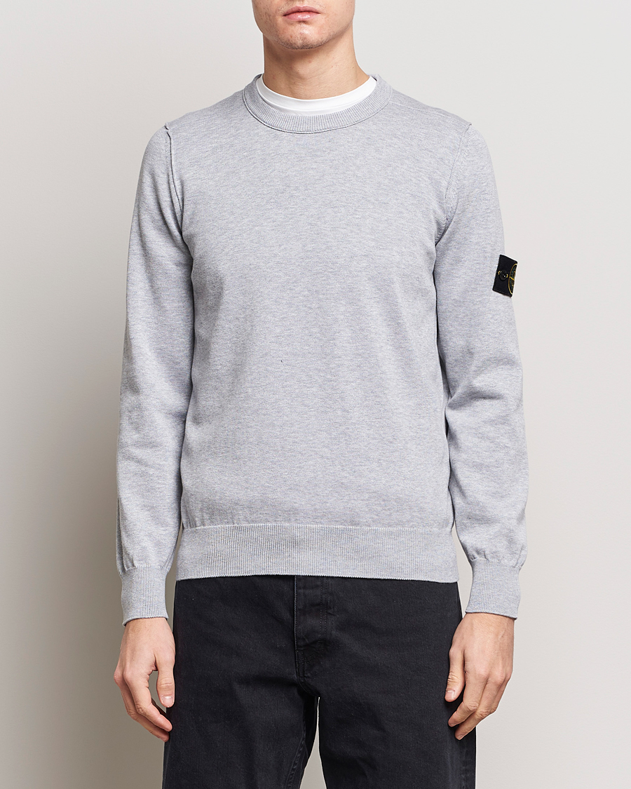 Homme | Pulls Et Tricots | Stone Island | Soft Organic Cotton Crew Neck Dark Grey Melange
