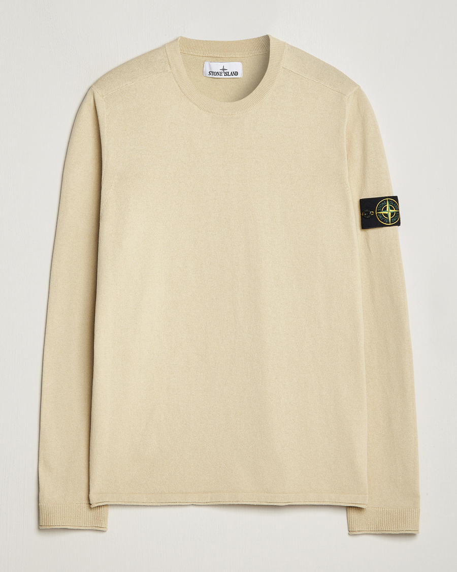Homme | Pulls Et Tricots | Stone Island | Raw Hand Organic Cotton Crew Neck Natural Beige