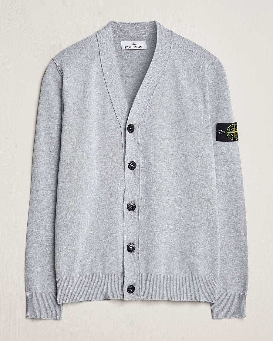 Heren | Truien | Stone Island | Soft Organic Cotton Cardigan Dark Grey Melange