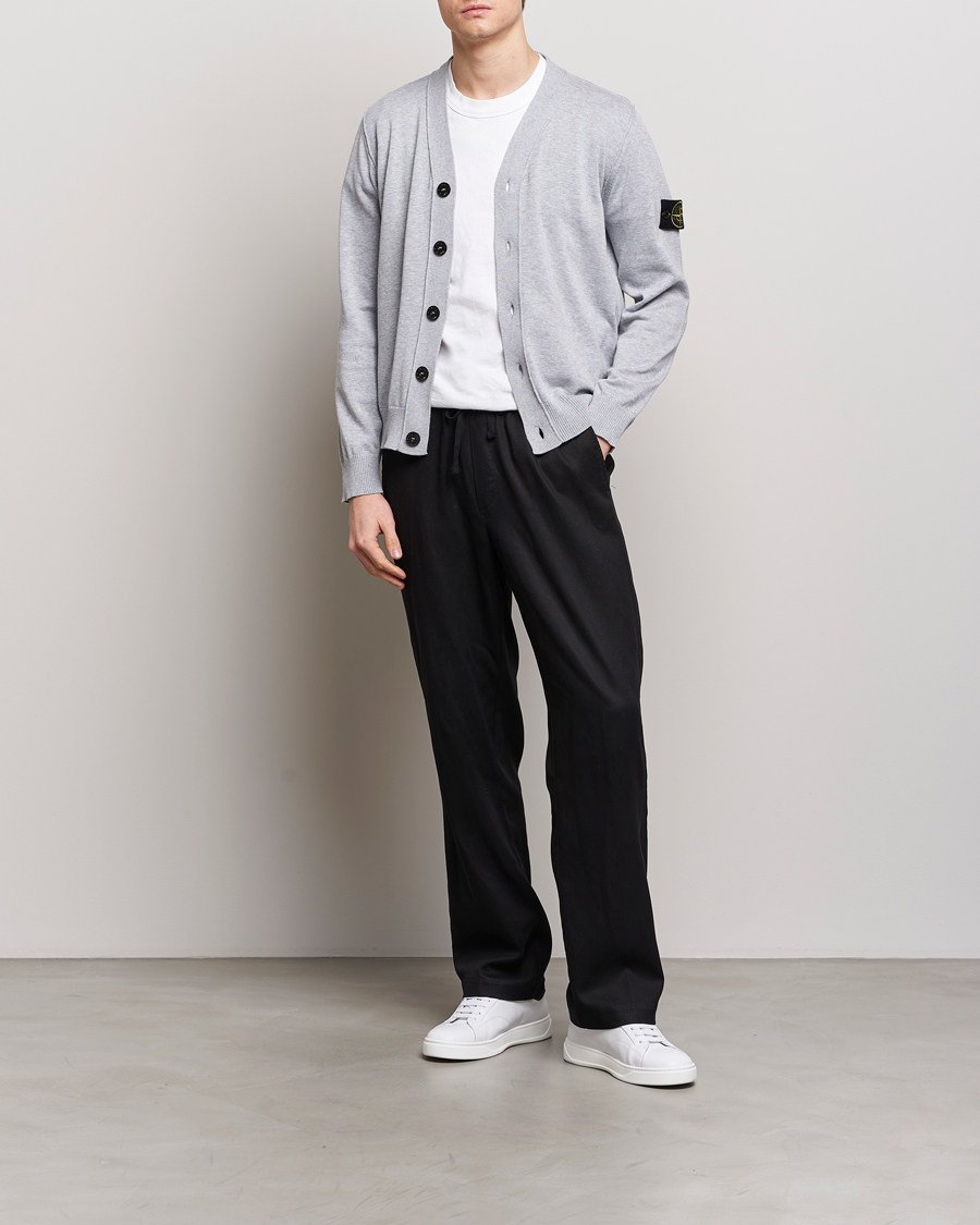 Heren | Truien | Stone Island | Soft Organic Cotton Cardigan Dark Grey Melange