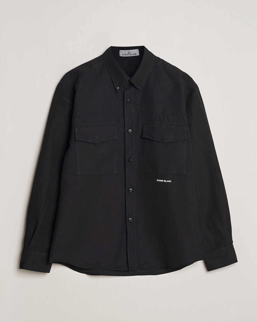 Homme | Chemises | Stone Island | Cotton/Hemp Pocket Overshirt Black