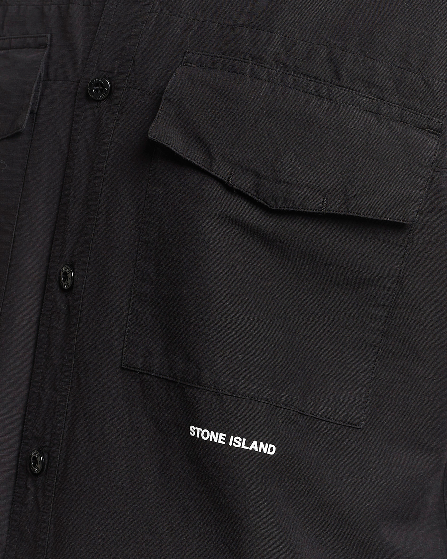Homme | Chemises | Stone Island | Cotton/Hemp Pocket Overshirt Black