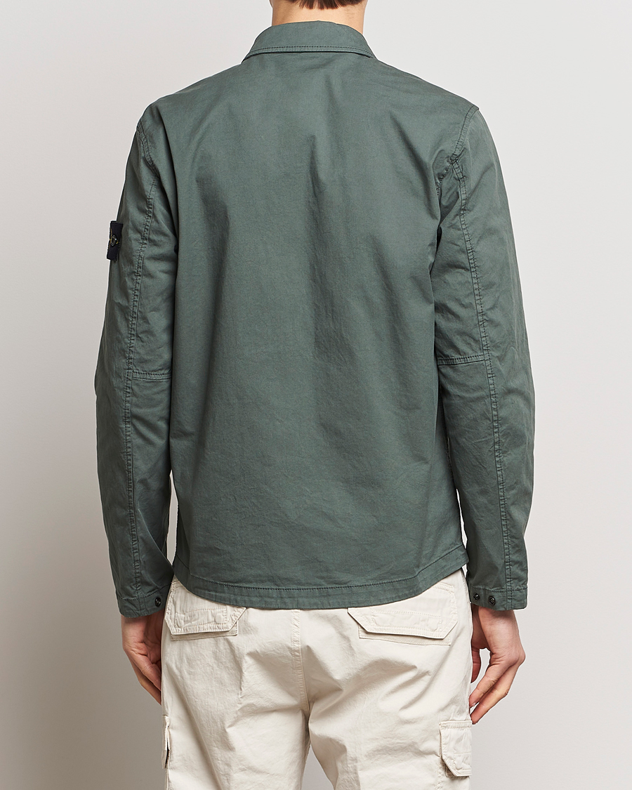 Homme | Chemises | Stone Island | Cotton Twill Stretch Zip Overshirt Musk