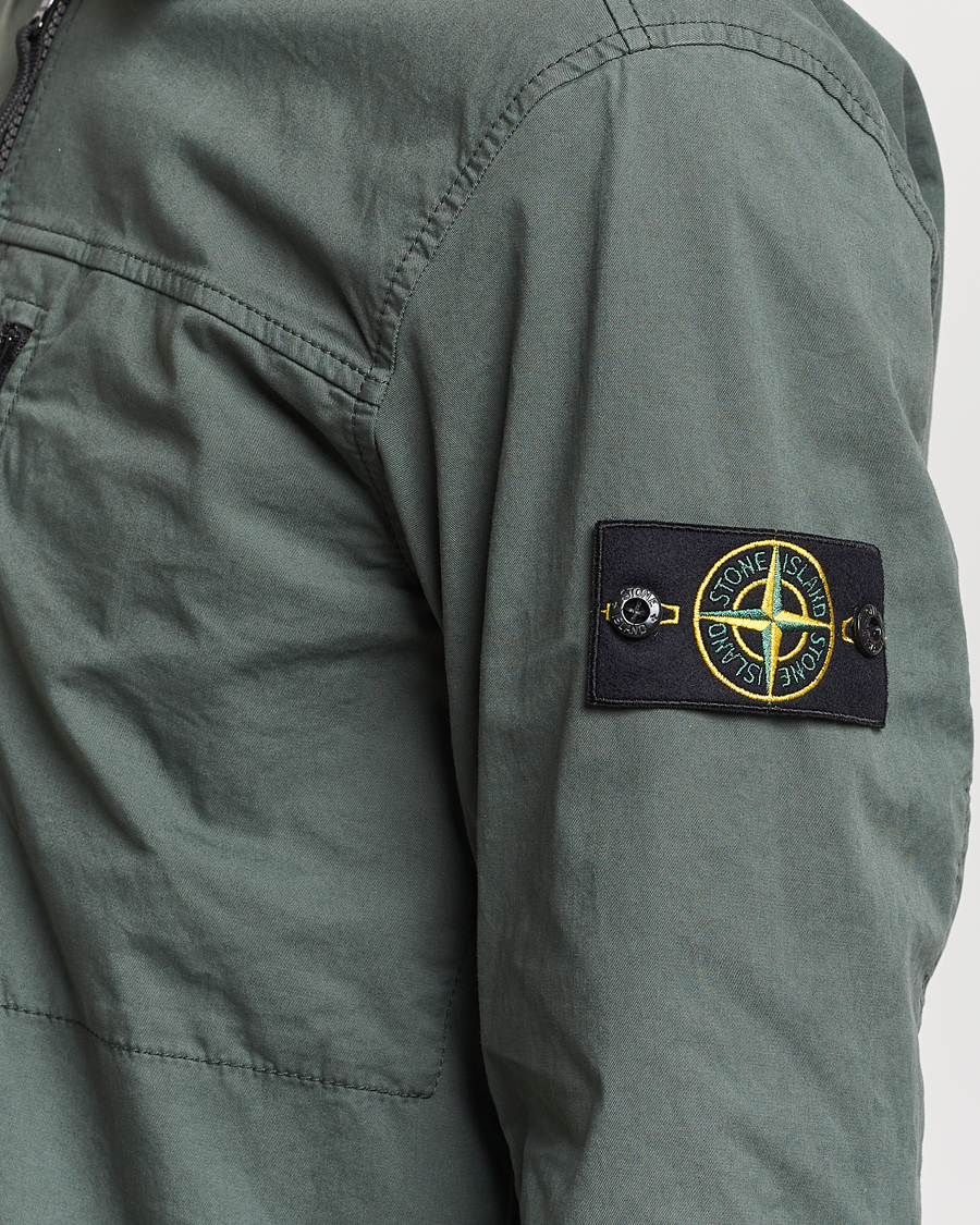 Homme | Chemises | Stone Island | Cotton Twill Stretch Zip Overshirt Musk