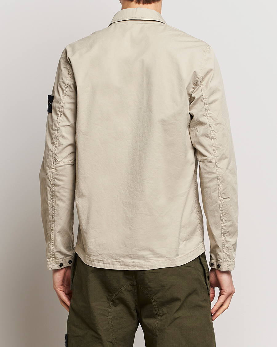 Homme | Chemises | Stone Island | Cotton Twill Stretch Zip Overshirt Sand