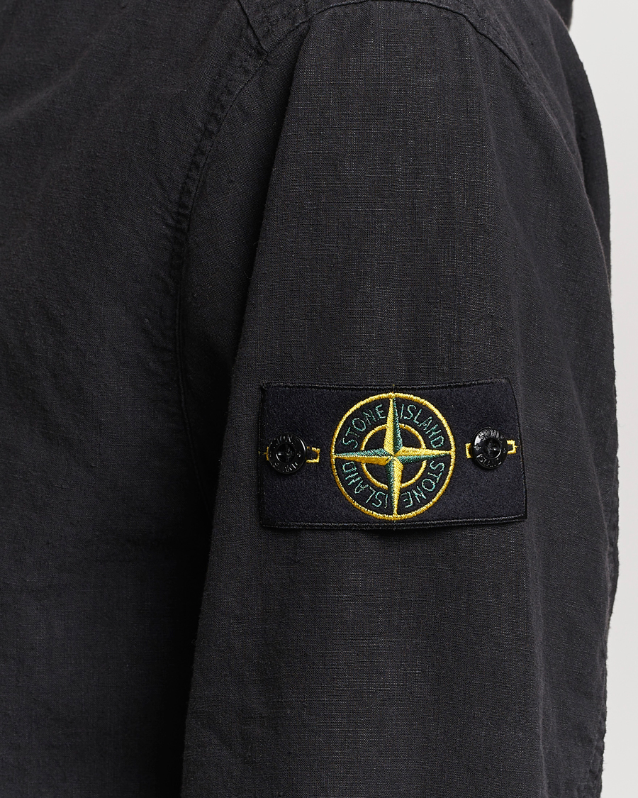 Homme | Manteaux Et Vestes | Stone Island | Linen Nylon Hooded Jacket Black