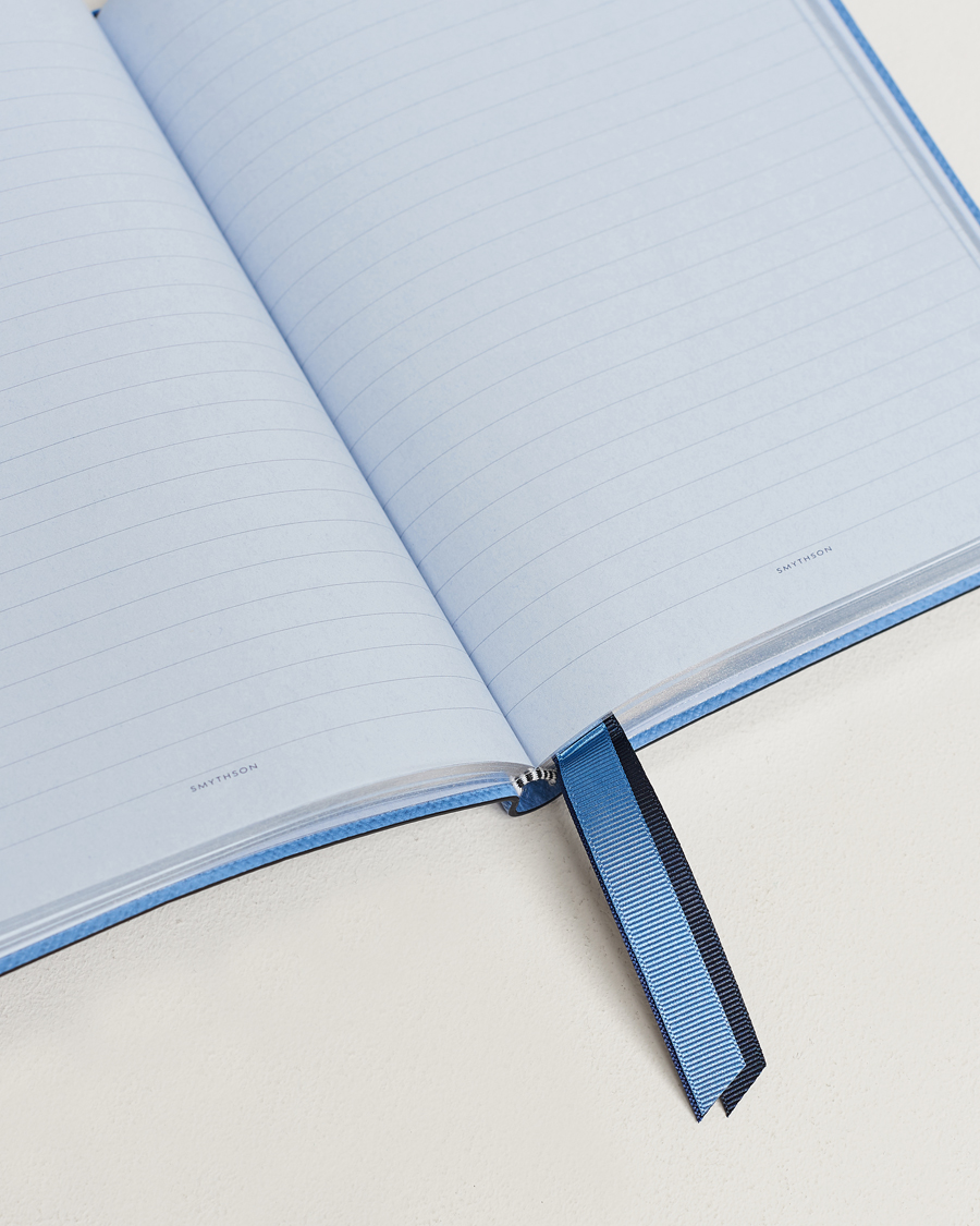 Heren | Smythson Soho Notebook Ribbon Stripe Nile Blue | Smythson | Soho Notebook Ribbon Stripe Nile Blue