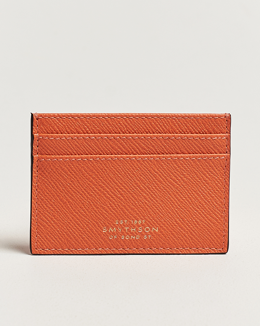Heren | Smythson Panama Flat Cardholder Orange | Smythson | Panama Flat Cardholder Orange