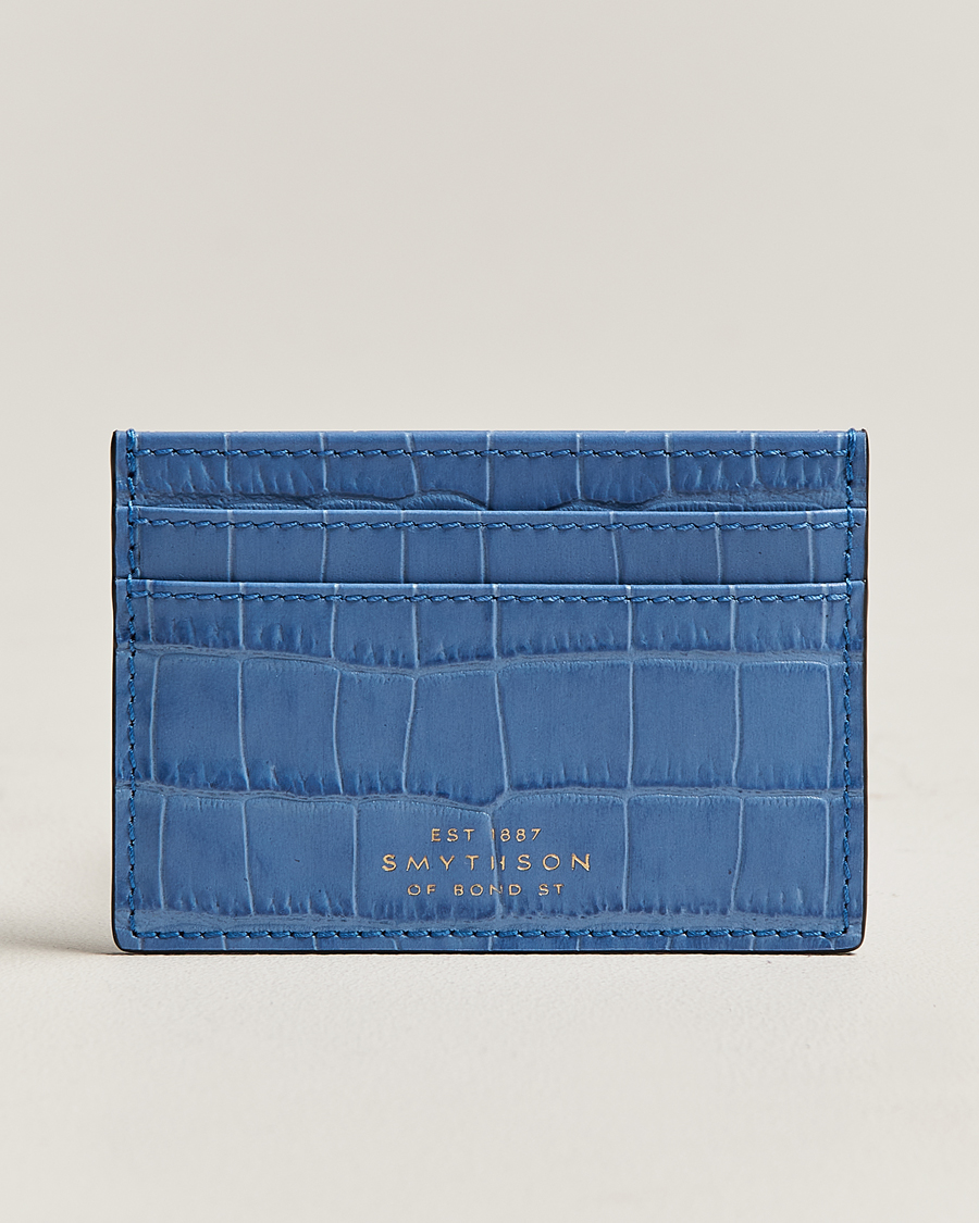 Homme | Smythson Mara Flat Cardholder Nile Blue | Smythson | Mara Flat Cardholder Nile Blue