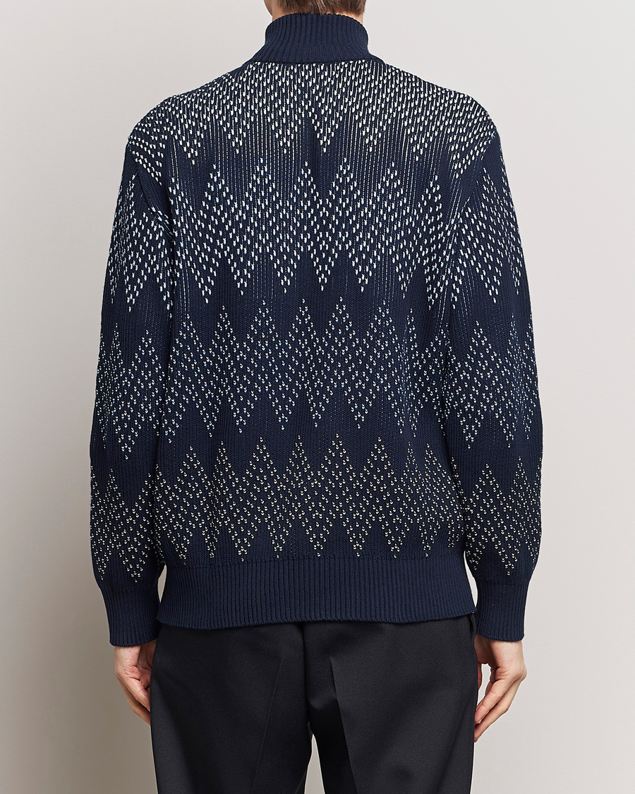 Homme | Pulls Et Tricots | Missoni | Chevron Full Zip Cardigan Jacket Navy
