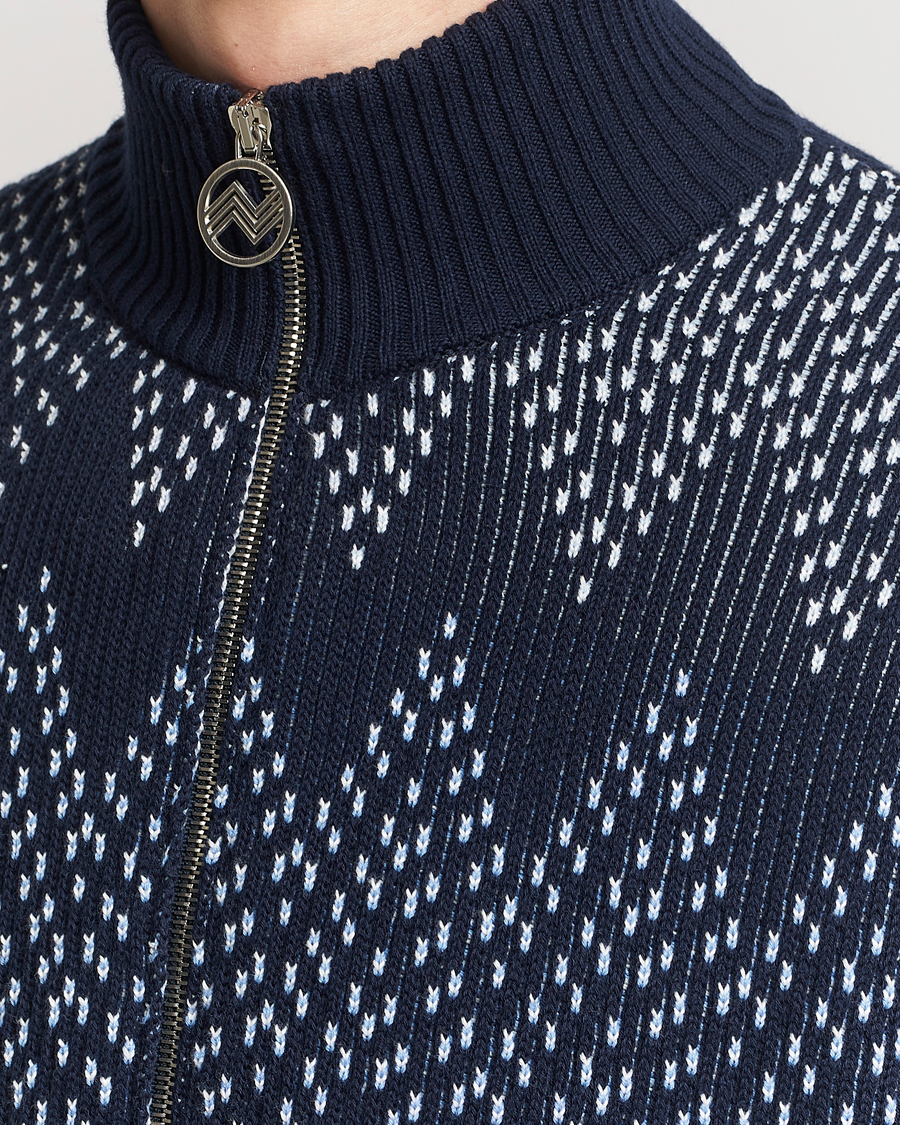 Homme | Pulls Et Tricots | Missoni | Chevron Full Zip Cardigan Jacket Navy