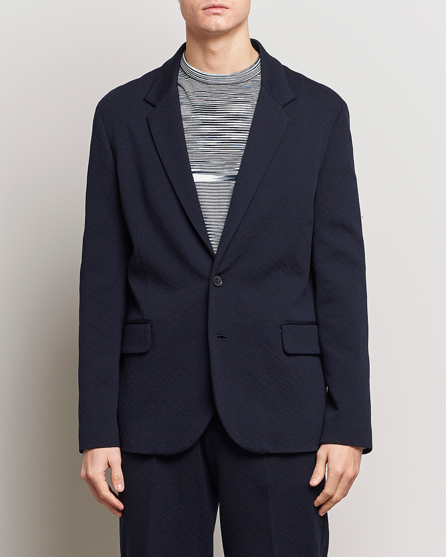 Homme | Blazers | Missoni | Chevron Wool Blazer Navy