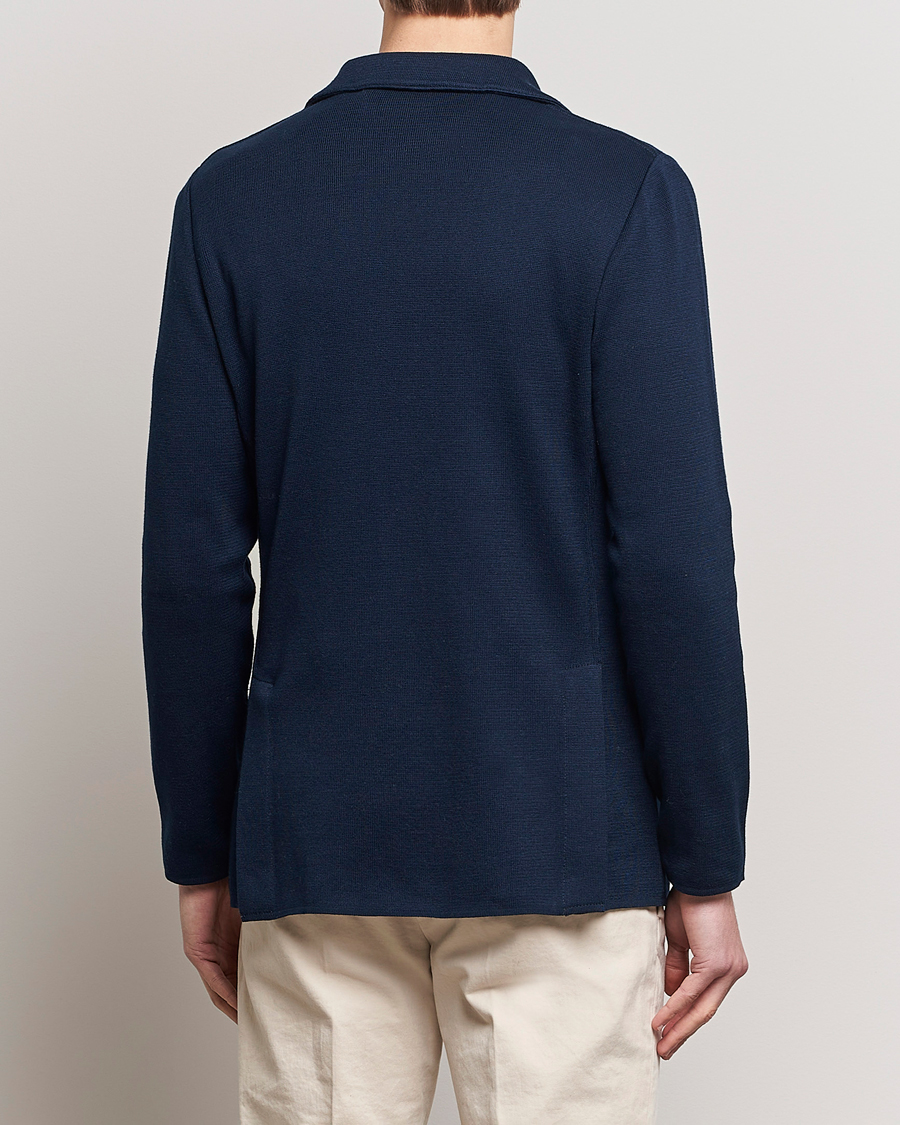 Homme | Blazers | Lardini | Knitted Cotton Blazer Navy