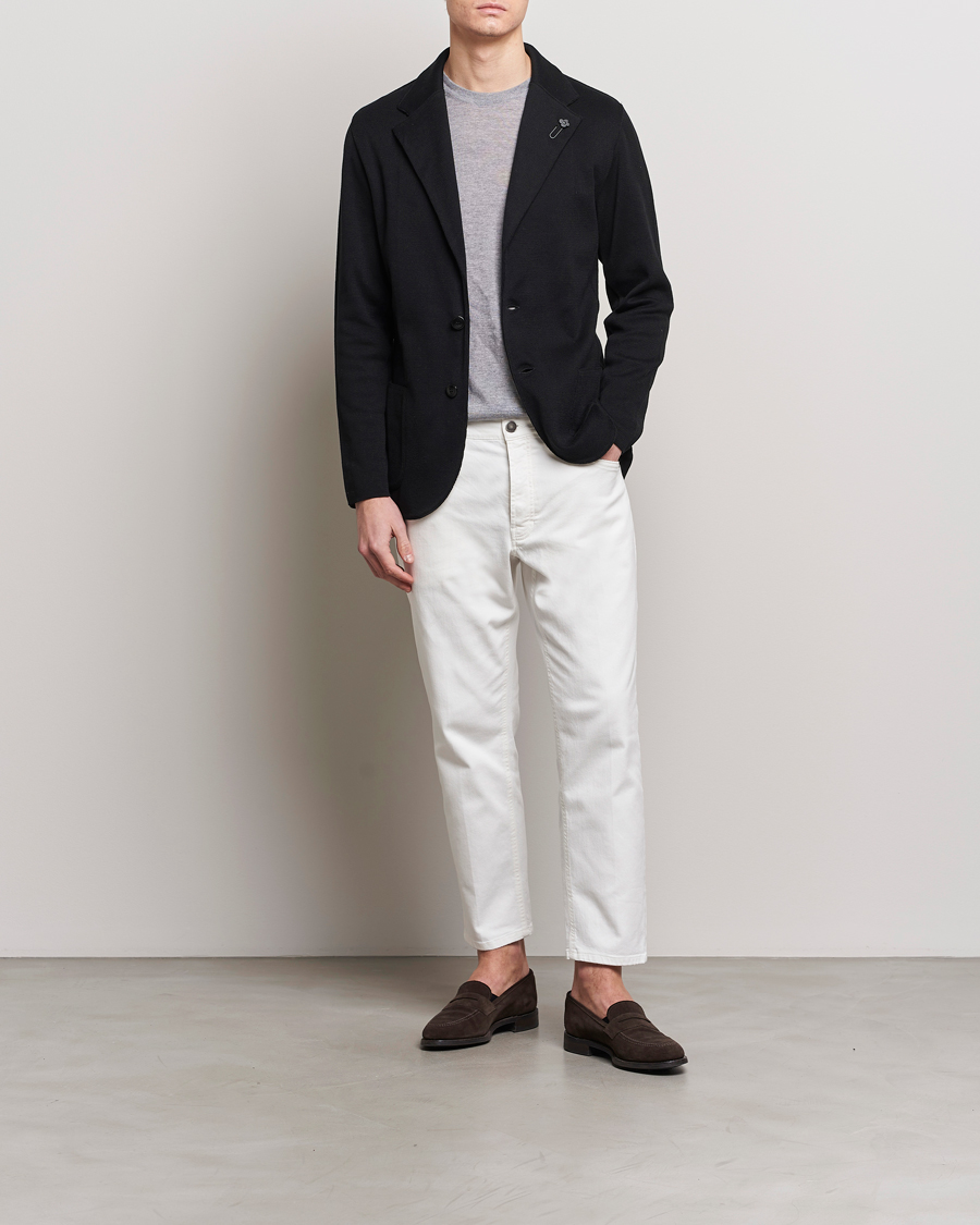 Homme | Blazers | Lardini | Knitted Cotton Blazer Black
