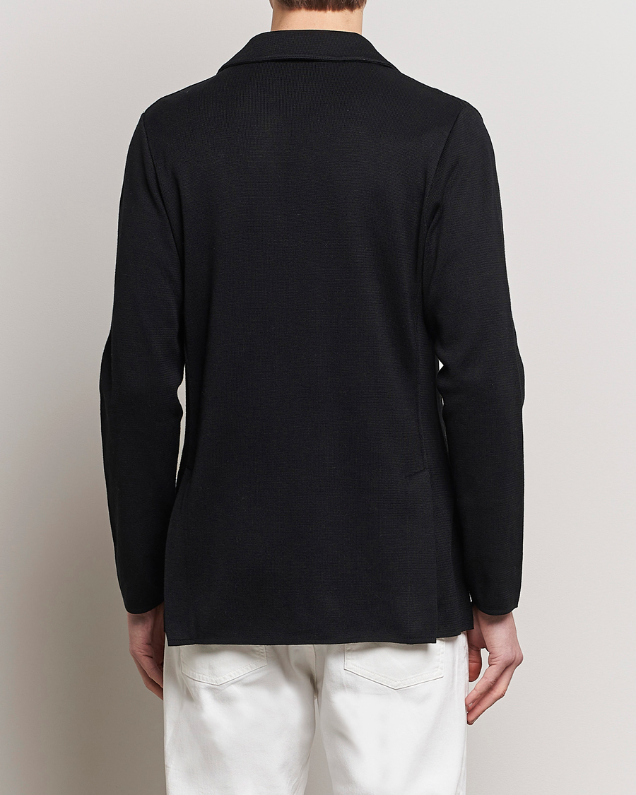 Homme | Blazers | Lardini | Knitted Cotton Blazer Black